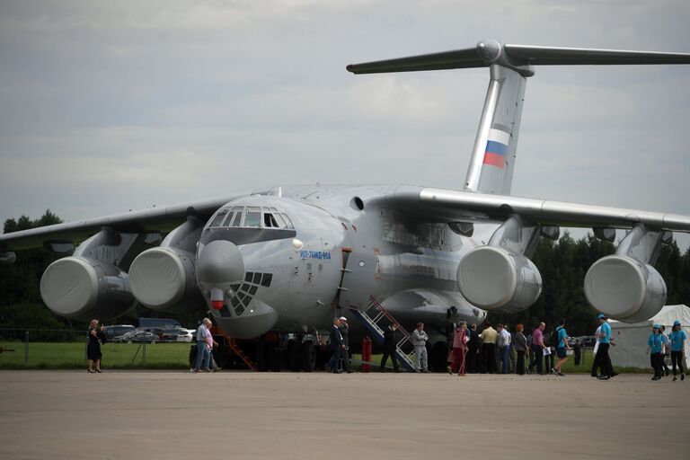 Самолет ИЛ-76 МД на Международном авиационно-космическом салоне МАКС-2017 в Жуковском. 18 июля 2017