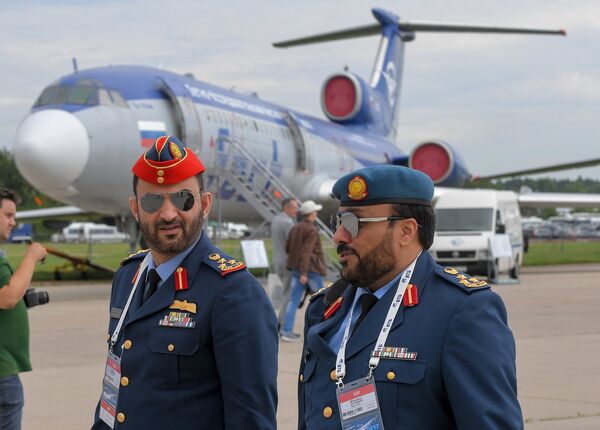 Военнослужащие из ОАЭ на открытии Международного авиационно-космического салона МАКС-2017
