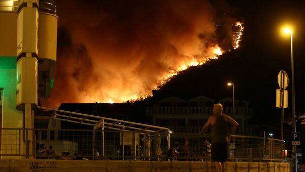 Лесные пожары подступают к дереве  в Хорватии. Архивное фото