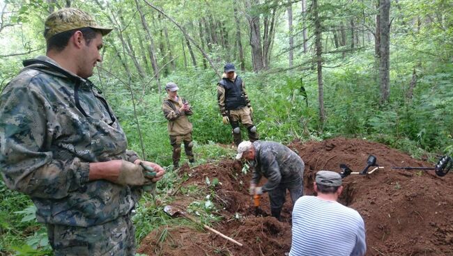 Место обнаружения останков японского солдата на Сахалине