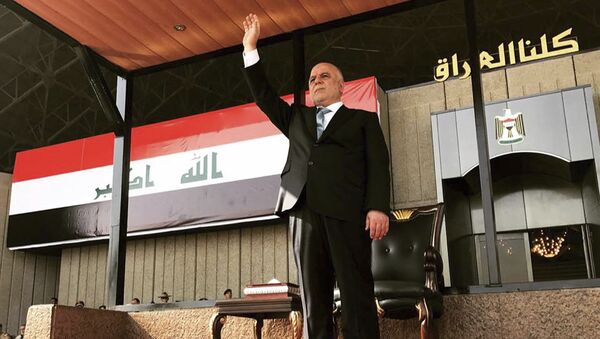 Премьер-министр Ирака Хайдер Аль-Абади на параде в честь озаменования победы над ИГ в Ираке. 15 июля 2017