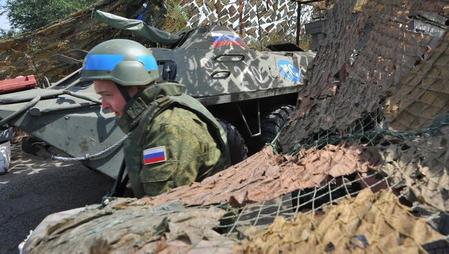 Российский миротворец на блокпосту в Молдавии. Архивное фото