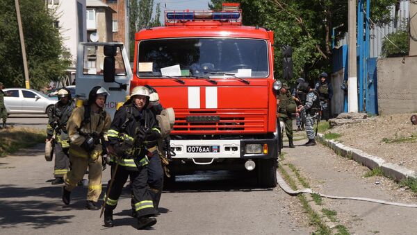 Пожарная машина в Луганске. Архивное фото