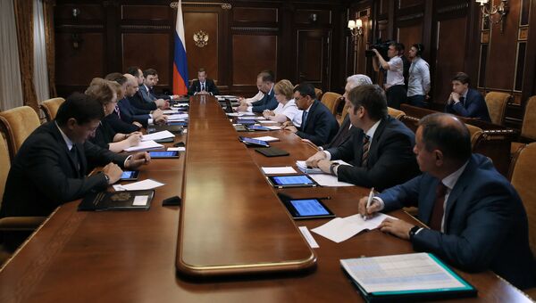 Дмитрий Медведев на заседании президиума Совета при президенте РФ по стратегическому развитию и приоритетным проектам. 26 июля 2017