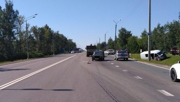 Место ДТП на автодороге М-3 Украина