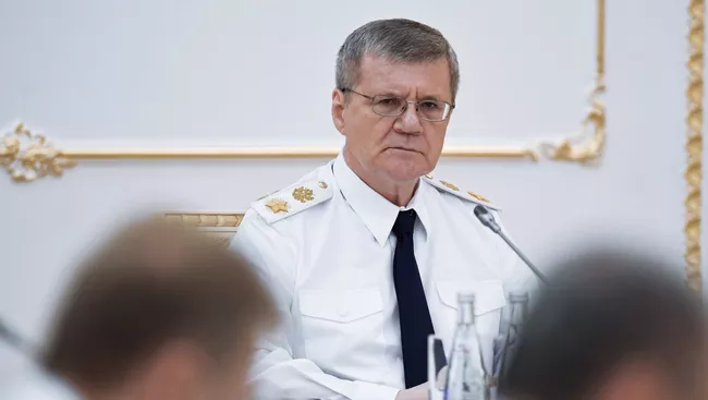 Генеральный прокурор Российской Федерации Юрий Чайка на заседании коллегии Генеральной прокуратуры РФ в Москве. 27 июля 2017