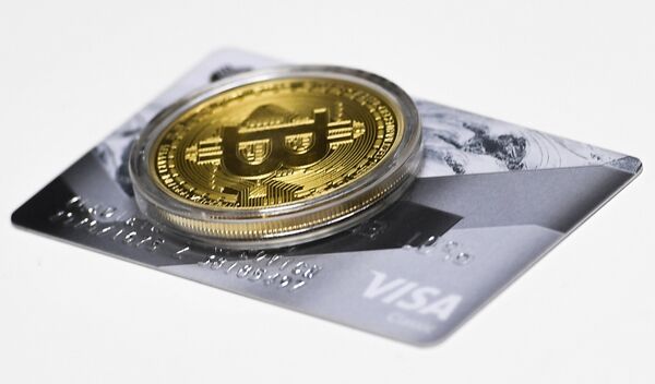 Сувенирная монета криптовалюты биткойн Сувенирная монета криптовалюты биткойн