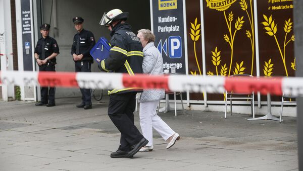 Место нападения в супермаркете в Гамбурге