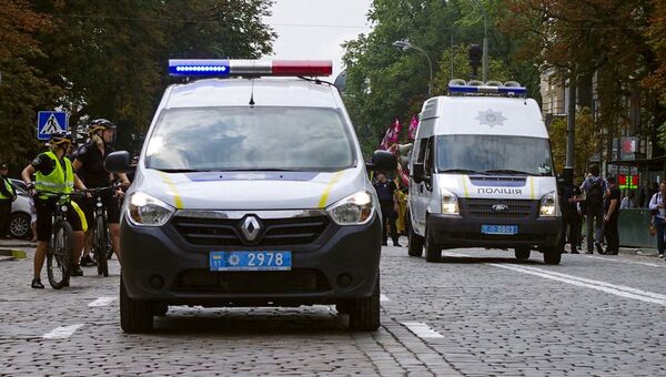 Автомобили полиции на Украине. Архивное фото