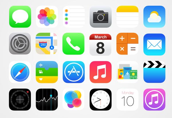 Набор иконок, аналогичный использованным в iOS Набор иконок, аналогичный использованным в iOS