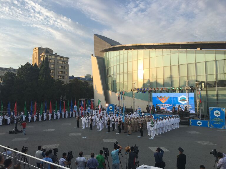Во время церемонии конкурса Кубок моря в рамках Международных армейских игр в Баку