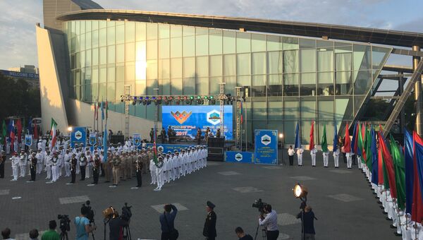 Во время церемонии конкурса Кубок моря в рамках Международных армейских игр в Баку