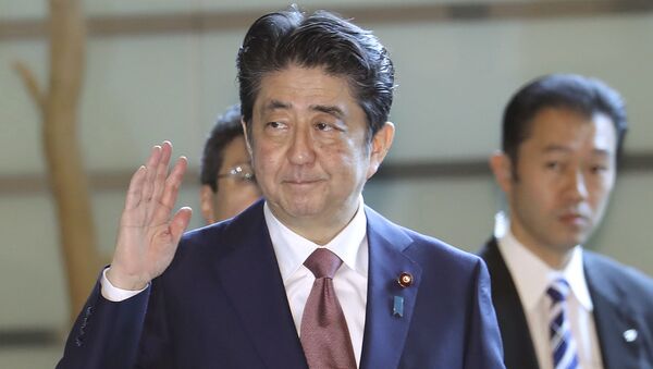 Премьер-министр Японии Синдзо Абэ в своей резиденции. 3 августа 2017