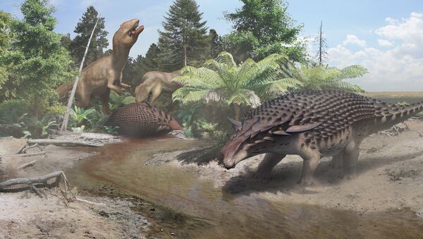 Так художник представил себе нодозавра, одного из самых бронированных динозавров мезозоя