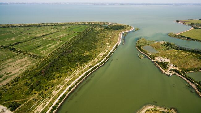 Река Псекупс на месте впадения в Краснодарское водохранилище