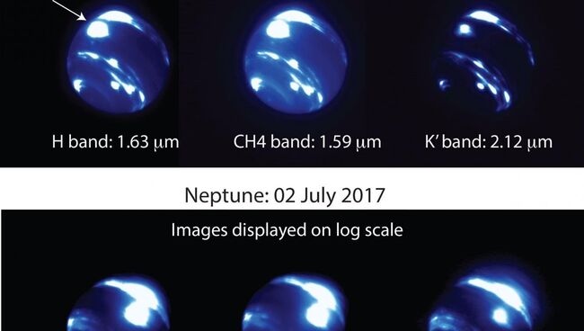 Новый гигантский ураган, возникший на поверхности Нептуна в июле этого года