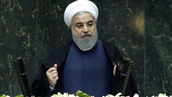 Президент Хасан Рухани выступил с речью после присяги перед парламентом в Тегеране. 5 августа 2017