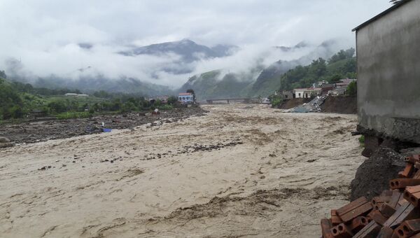 Потоп в северной провинции Сон Ла, Вьетнам. 3 августа 2017