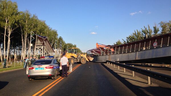 Обрушение пешеходного надземного моста на трассе М-7 Волга во Владимирской области. 6 августа 2017