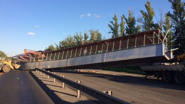 Обрушение пешеходного надземного моста на трассе М-7 Волга во Владимирской области. 6 августа 2017