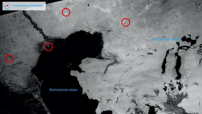 Певый снимок в инфракрасном диапозоне с КА КАНОПУС-В-ИК