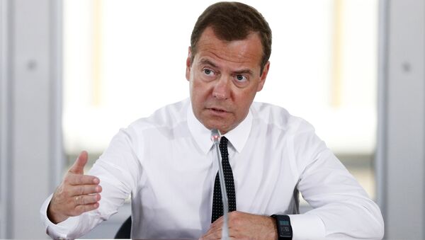 Председатель правительства РФ Дмитрий Медведев проводит совещание о сохранении, предотвращении загрязнения и рациональном использовании реки Волги. 8 августа 2017