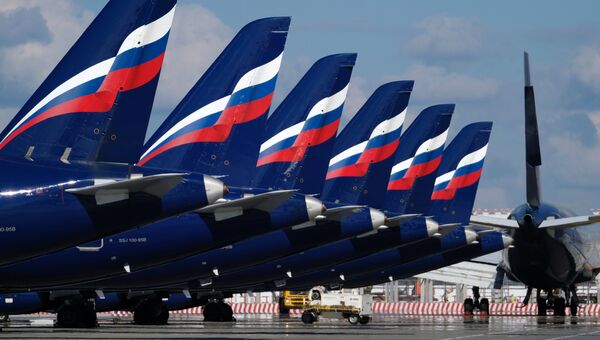 Самолеты Аэрофлота на стоянке в аэропорту Шереметьево. Архивное фото