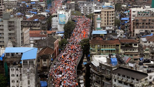 Протестная акция маратхов в Мумбаи