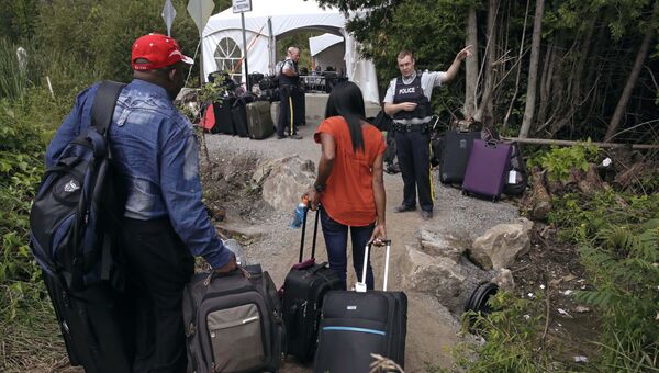 Мигранты из США на Канадской границе