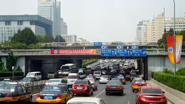 Движение транспорта в городе Пекине