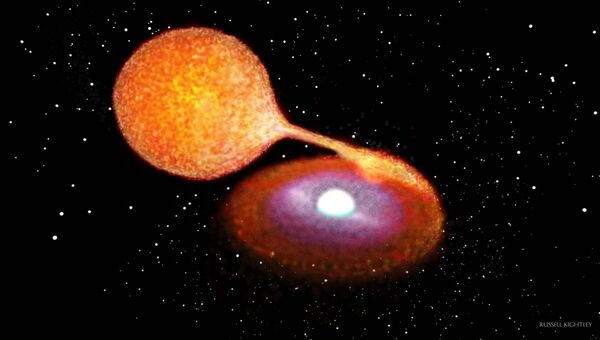 Так художник представил себе взрыв сверхновой, который смогла пережить звезда LP 40-365