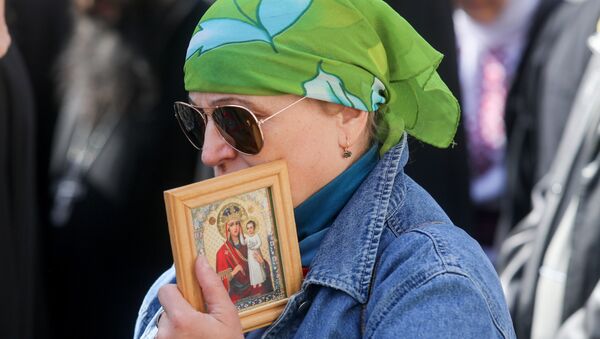 Акция прихожан Украинской православной церкви Московского патриархата в Киеве. Архивное фото