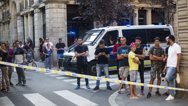 Ситуация на месте теракта в Барселоне. Архивное фото