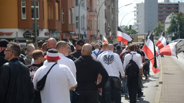 Акция неонацистов в Берлине в годовщину смерти Рудольфа Гесса.