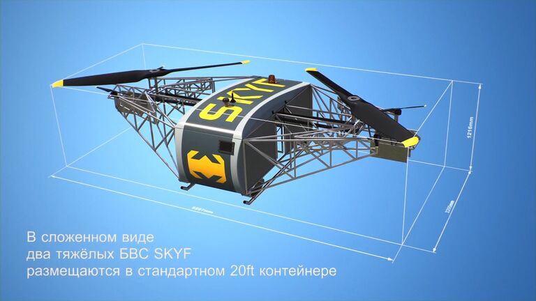 Российская беспилотная платформа SKYF в сложенном виде Российская беспилотная платформа SKYF в сложенном виде