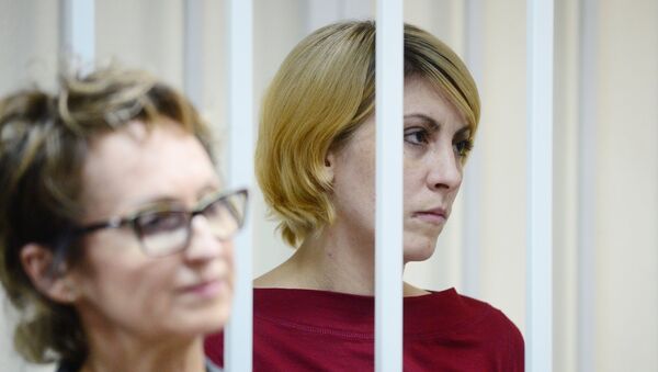 Ольга Алисова во время предварительных слушаний в Железнодорожном суде. 21 августа 2017