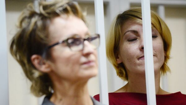 Ольга Алисова во время предварительных слушаний в Железнодорожном суде. Архивное фото