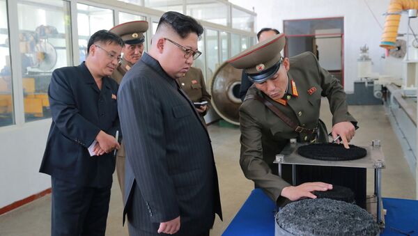 Визит северокорейского лидера Ким Чен Ына в НИИ химических материалов при академии обороны