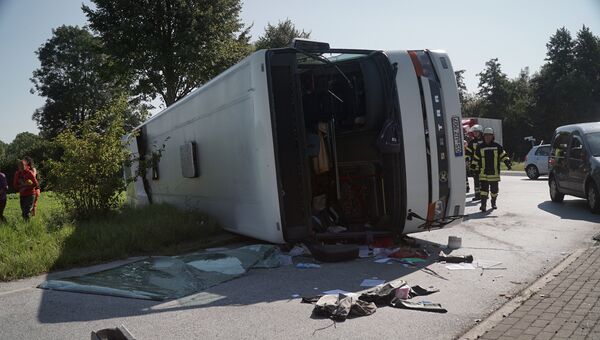 ДТП с участием автобуса неподалеку от города Оснабрюка на северо-западе Германии. 23 августа 2017