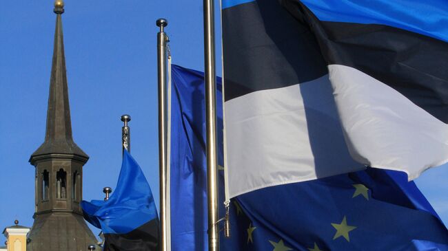 Флаги Эстонии и ЕС в Таллине. Архивное фото