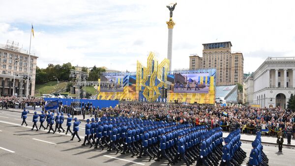 Украинские военнослужащие на параде в честь Дня независимости в Киеве. 24 августва 2017