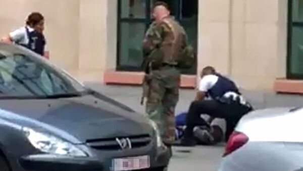 Задержание террориста, напавшего с ножом на военнослужащих в Брюсселе. 25 августа 2017