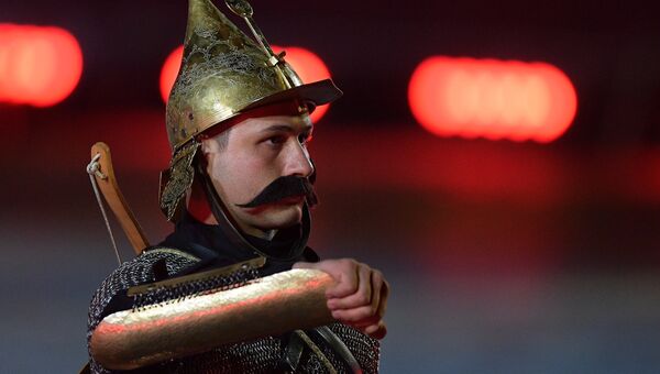Музыкант оркестра Мехтер Вооружённых сил Турции на торжественной церемонии открытия X Международного военно-музыкального фестиваля Спасская башня в Москве