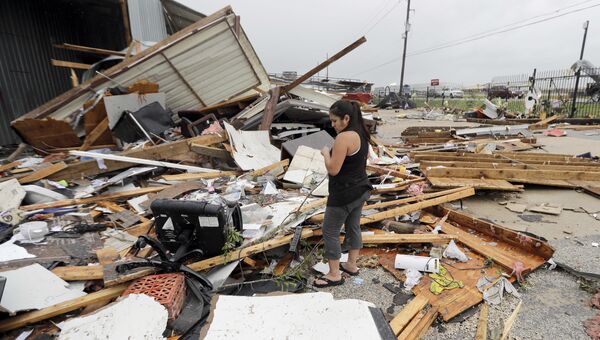 Последствия урагана Харви в Кэти, штат Техас, США