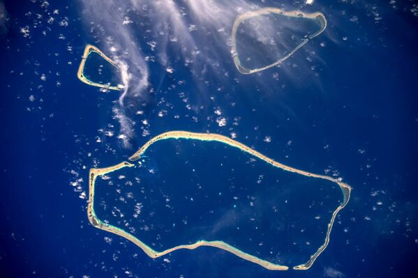 Каролинские острова, снятые с борта МКС космонавтом Роскосмоса Сергеем Рязанским
