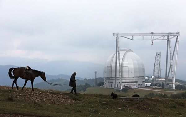 Большой телескоп азимутальный на территории Специальной астрофизической обсерватории Российской академии наук