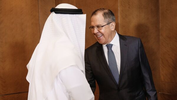 Сергей Лавров и министр иностранных дел ОАЭ Абдалла аль-Нахайян во время встречи. 29 августа 2017