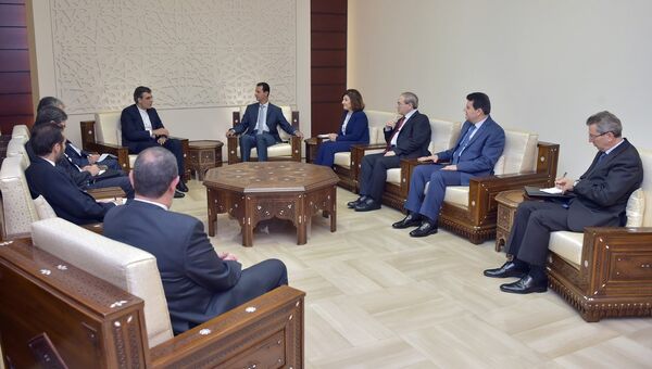 Встреча президента Сирии Башара Асада и замглавы МИД Ирана Хусйена Джабери Ансари. 30 августа 2017