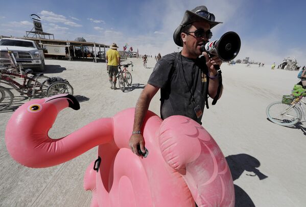Участник фестиваля Burning Man в Неваде
