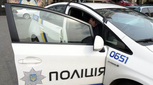 Автомобиль сотрудников украинской полиции